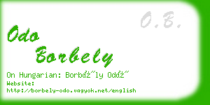 odo borbely business card